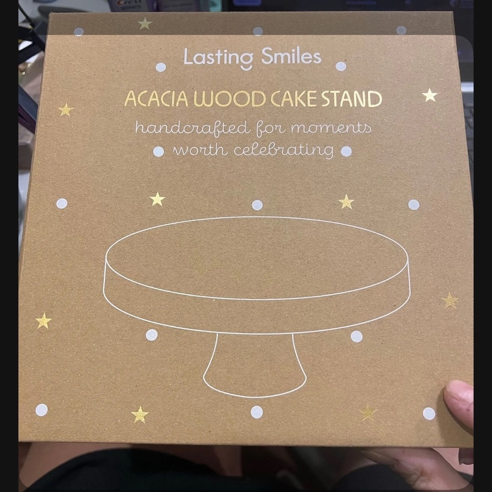 Acacia Wood Cake Stand - Brown